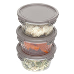 Load image into Gallery viewer, Home Basics Crystal 3 Piece Round Food Storage Containers with Locking Lids, (18 oz) $3 EACH, CASE PACK OF 6
