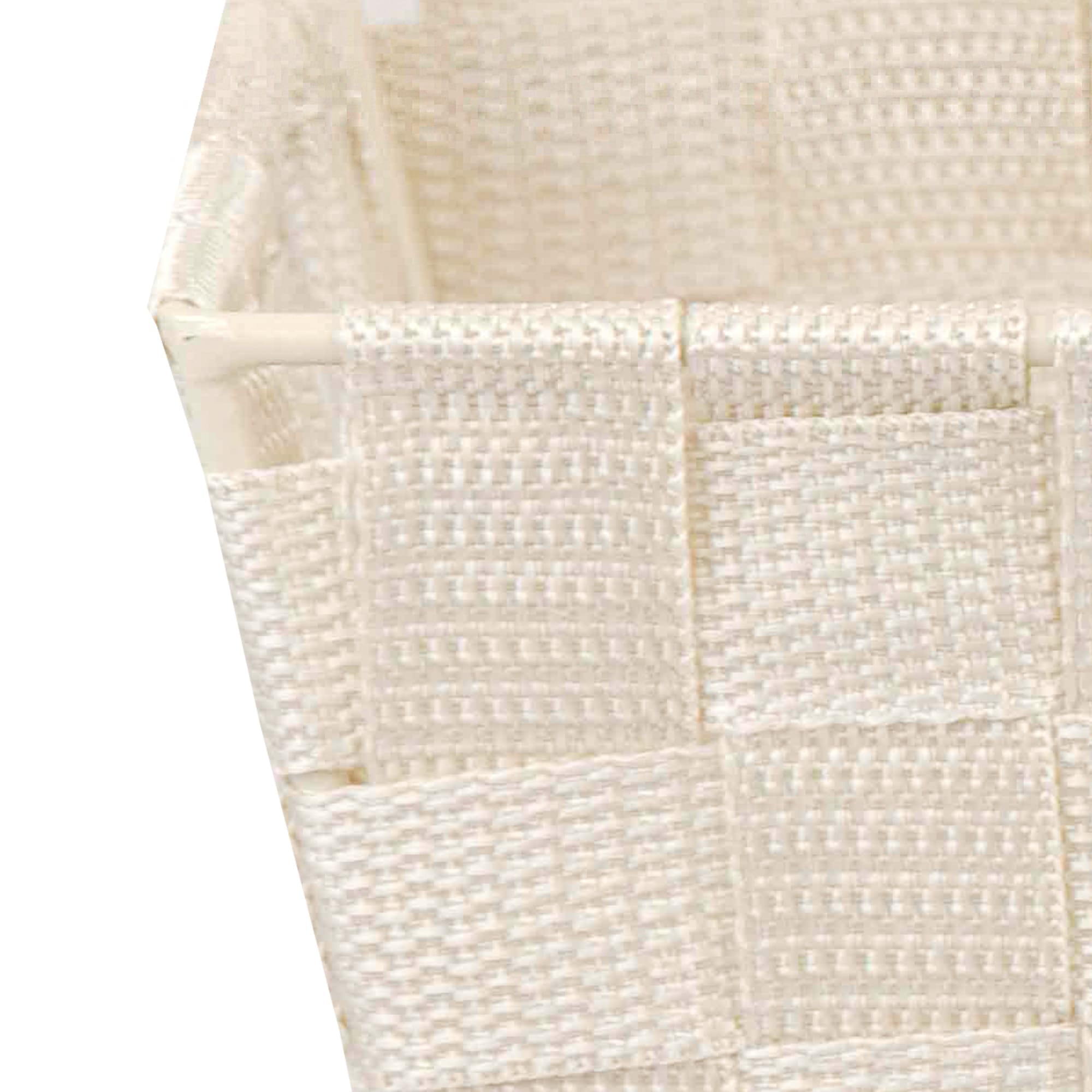 Home Basics Polyester Woven Strap Open Bin, Ivory $3.00 EACH, CASE PACK OF 6