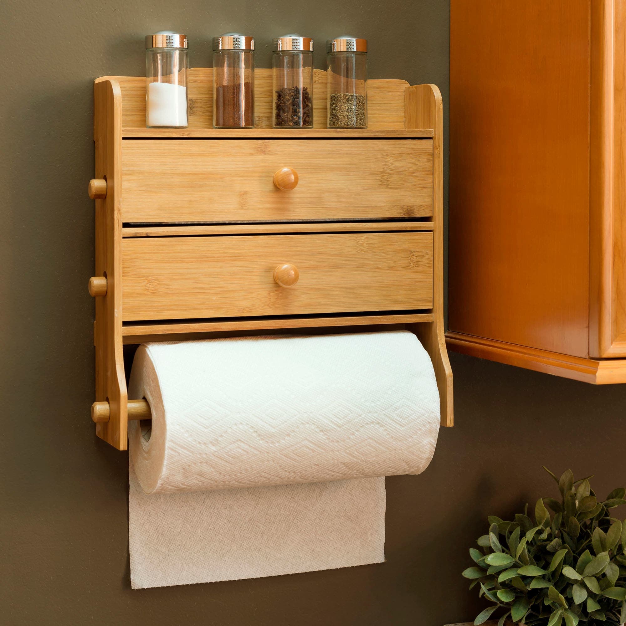 Home Basics Paper Towel Holder with Integrated Wrap Dispenser $15.00 EACH, CASE PACK OF 6