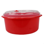 Load image into Gallery viewer, Home Basics Microwave Safe Plastic Round Food Storage Containers, (Pack of 3), Red $4 EACH, CASE PACK OF 12
