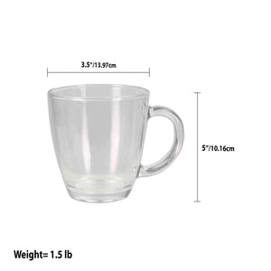 Home Basics Tapered Glass Mug with Thick Handle, Clear $1.50 EACH, CASE PACK OF 36