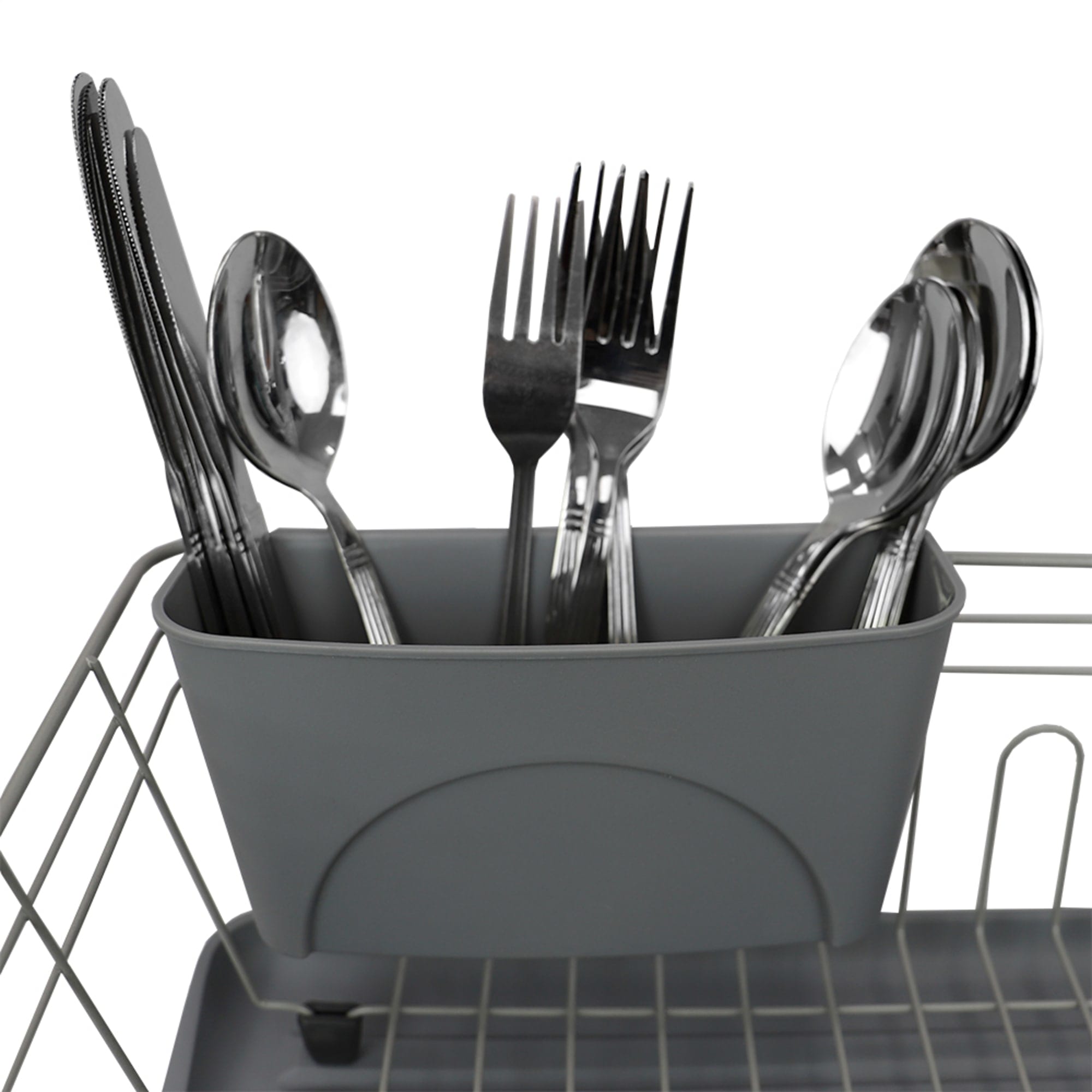 Home Basics Contempo 3 Piece Dish Rack, Grey $10.00 EACH, CASE PACK OF 6