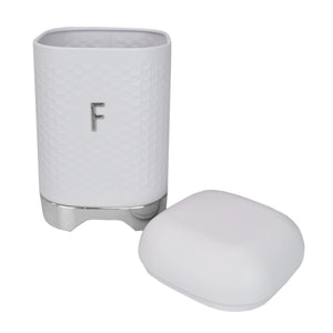 Michael Graves Design Soho Large 7 Cup Capacity Tin Flour Canister, White $8.00 EACH, CASE PACK OF 6