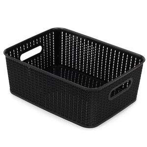 Home Basics 12.5 Liter Plastic Basket With Handles, Black $5 EACH, CASE PACK OF 6
