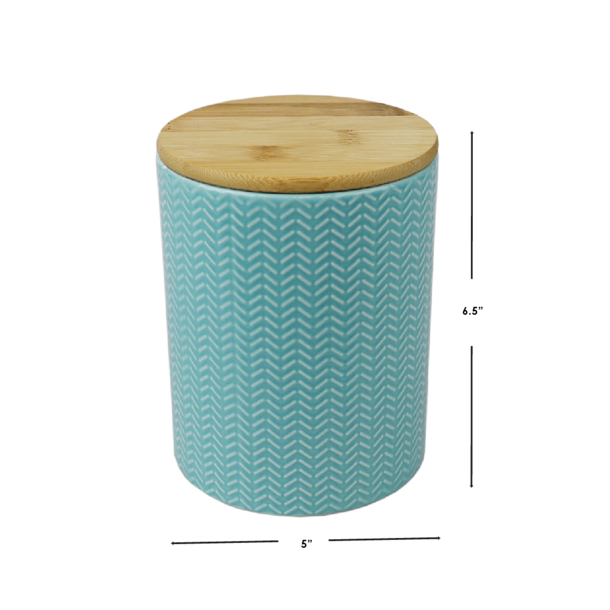 Home Basics Wave Medium Ceramic Canister, Turquoise $5.00 EACH, CASE PACK OF 12
