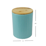 Load image into Gallery viewer, Home Basics Wave Medium Ceramic Canister, Turquoise $5.00 EACH, CASE PACK OF 12
