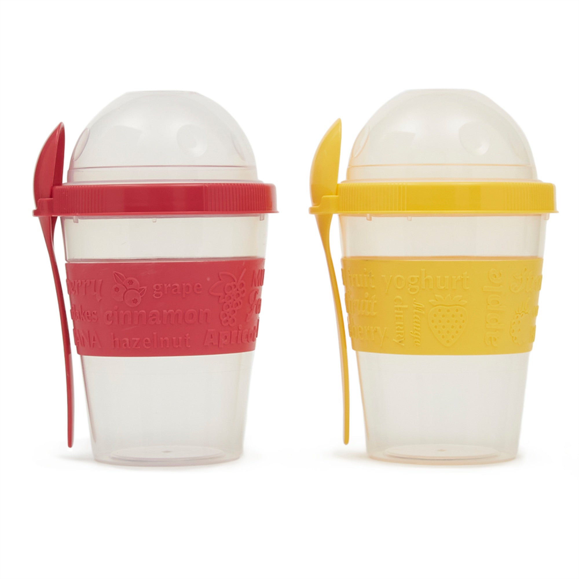 Home Basics Plastic To-Go Cup with Spoon - Assorted Colors