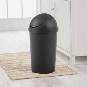 Sterilite 3 Gallon / 11.4 Liter Round SwingTop Wastebasket Black $7.00 EACH, CASE PACK OF 6