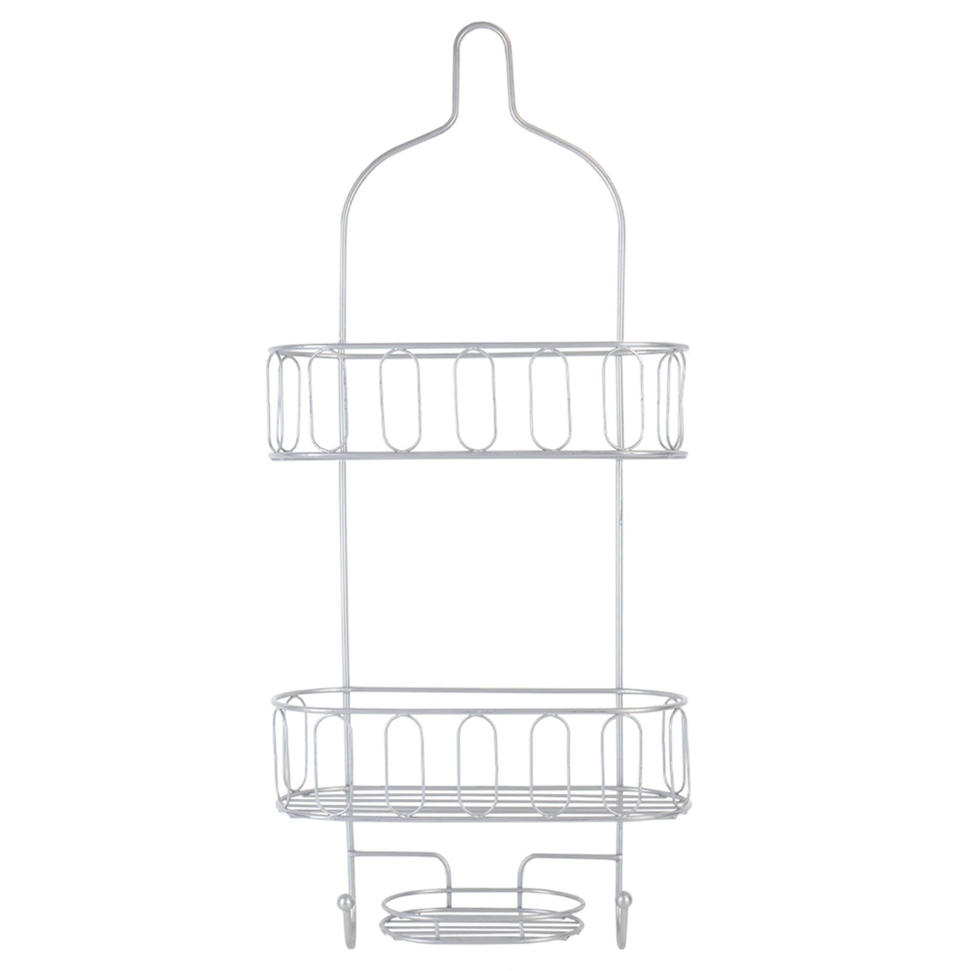 Home Basics Unity 2 Tier Shower Caddy with Bottom Hooks and Center Soap Dish Tray $15.00 EACH, CASE PACK OF 12