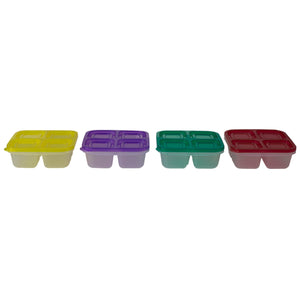 Home Basics Four Compartment Plastic Food Storage Container Set, (Set of  8), Multi-Color, FOOD PREP