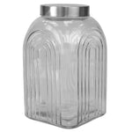 Load image into Gallery viewer, Home Basics Heritage 4.8 LT Glass Jar with Silver Lid $7.00 EACH, CASE PACK OF 6

