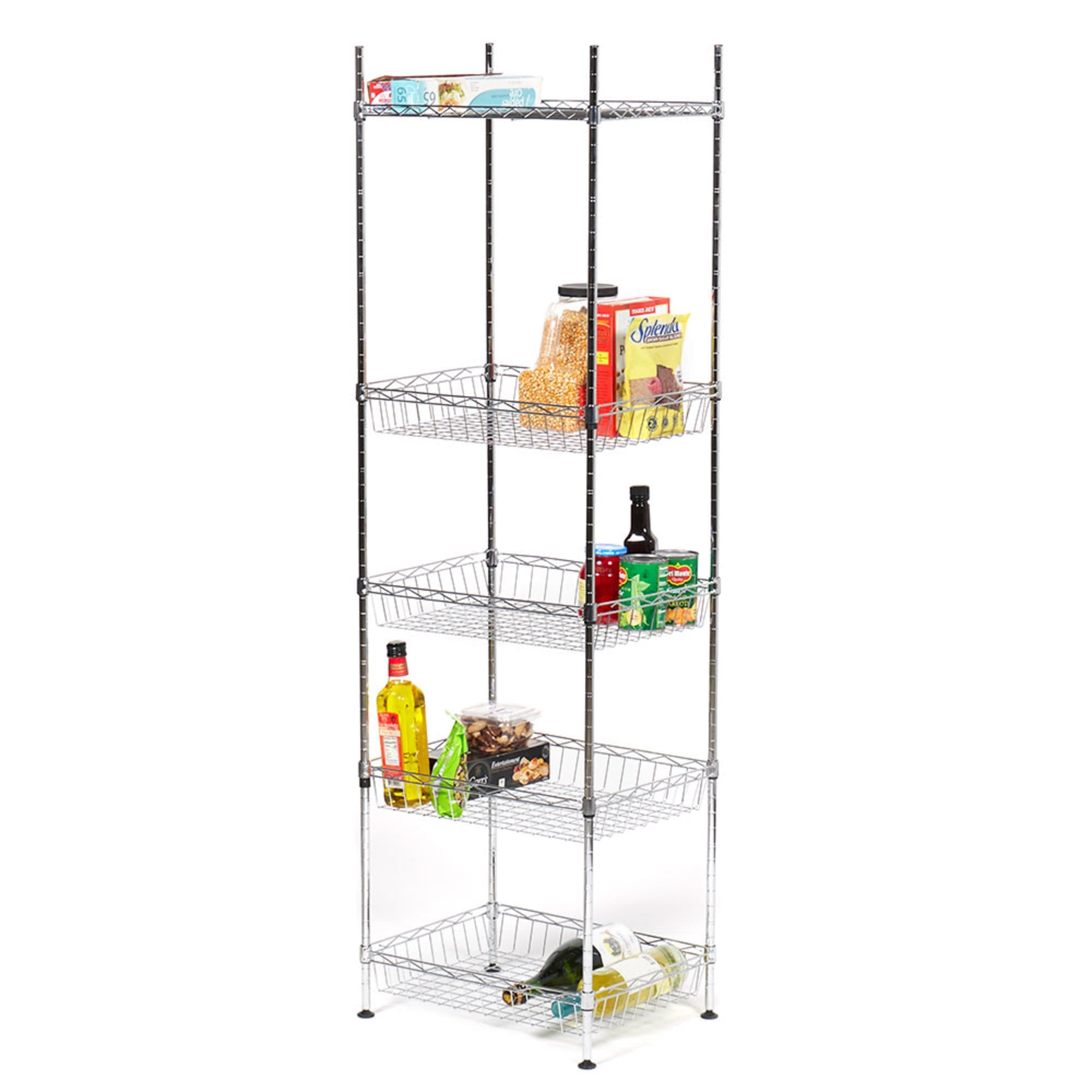 Home Basics 5 Tier Standing Wire Baskets, Chrome $50.00 EACH, CASE PACK OF 1