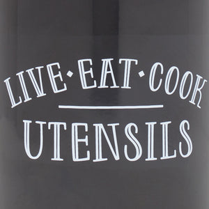 Home Basics Live Eat and Cook Metal Cutlery Holder with Steel Rim, Black $5.00 EACH, CASE PACK OF 12