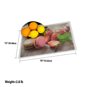 Home Basics Macaroons 12" x 16" Printed Tempered Glass Cutting Board - Assorted Colors