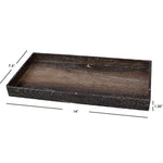 Load image into Gallery viewer, Home Basics Antique Wood Look Farmhouse Rustic Vintage Plastic Nesting Decorative Vanity Tray, Dark Walnut $5.00 EACH, CASE PACK OF 8
