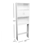 Load image into Gallery viewer, Home Basics 3 Tier MDF Over The Toilet Bathroom Shelf With Open Shelving and Cabinets, White $60.00 EACH, CASE PACK OF 1
