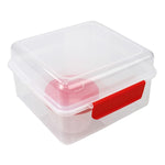Load image into Gallery viewer, Home Basics Locking Multi-Compartment Plastic Lunch Box with Small Food Storage Container, Red $4 EACH, CASE PACK OF 12
