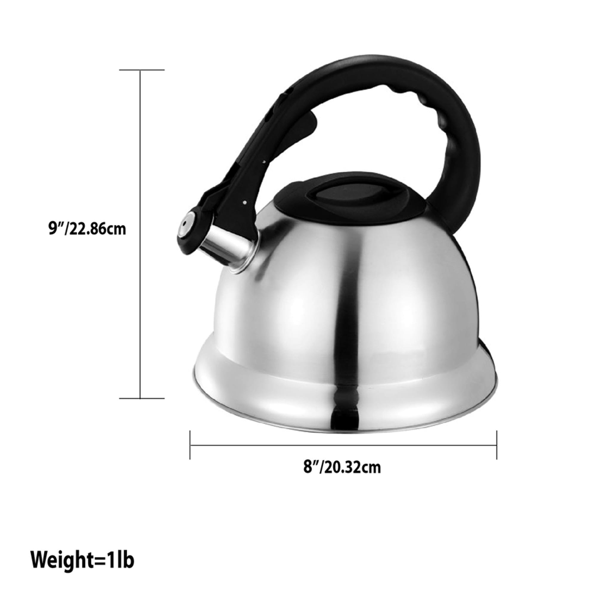 Home Basics 3.0 Liter Brushed Stainless Steel Tea Kettle with Easy Grip Textured Handle, Silver $15.00 EACH, CASE PACK OF 12
