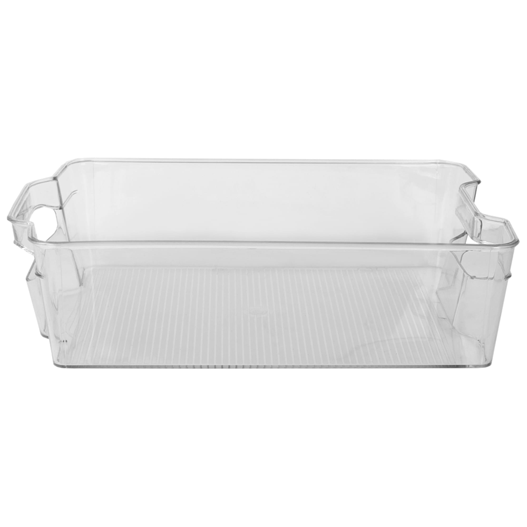 Home Basics Stackable Large Plastic Fridge Pantry and Closet Organization Bin with Handles $4.00 EACH, CASE PACK OF 12