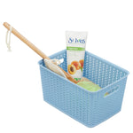 Load image into Gallery viewer, Home Basics 5 Liter Plastic Basket with Handles, Blue $4 EACH, CASE PACK OF 6
