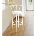 Load image into Gallery viewer, Home Basics Curved Swivel Top Bar Stool with Cushioned Seat, White $30 EACH, CASE PACK OF 2
