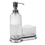 Load image into Gallery viewer, Home Basics Plastic Soap Dispenser with Sponge Compartment, Chrome $6.00 EACH, CASE PACK OF 12
