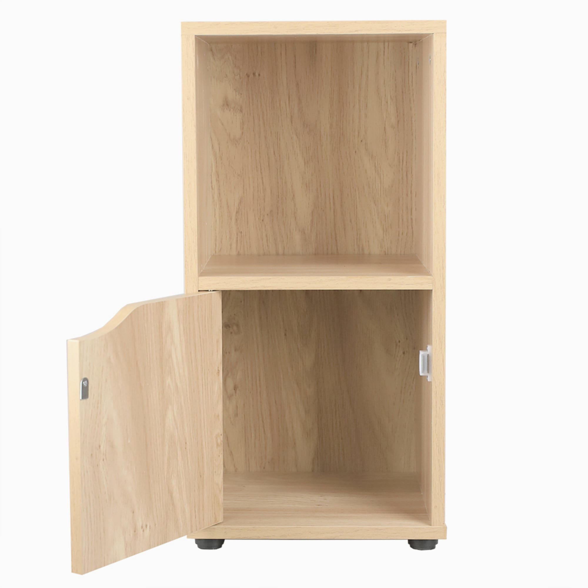 Home Basics 2 Cube MDF Storage Shelf with Door, Natural $25.00 EACH, CASE PACK OF 1