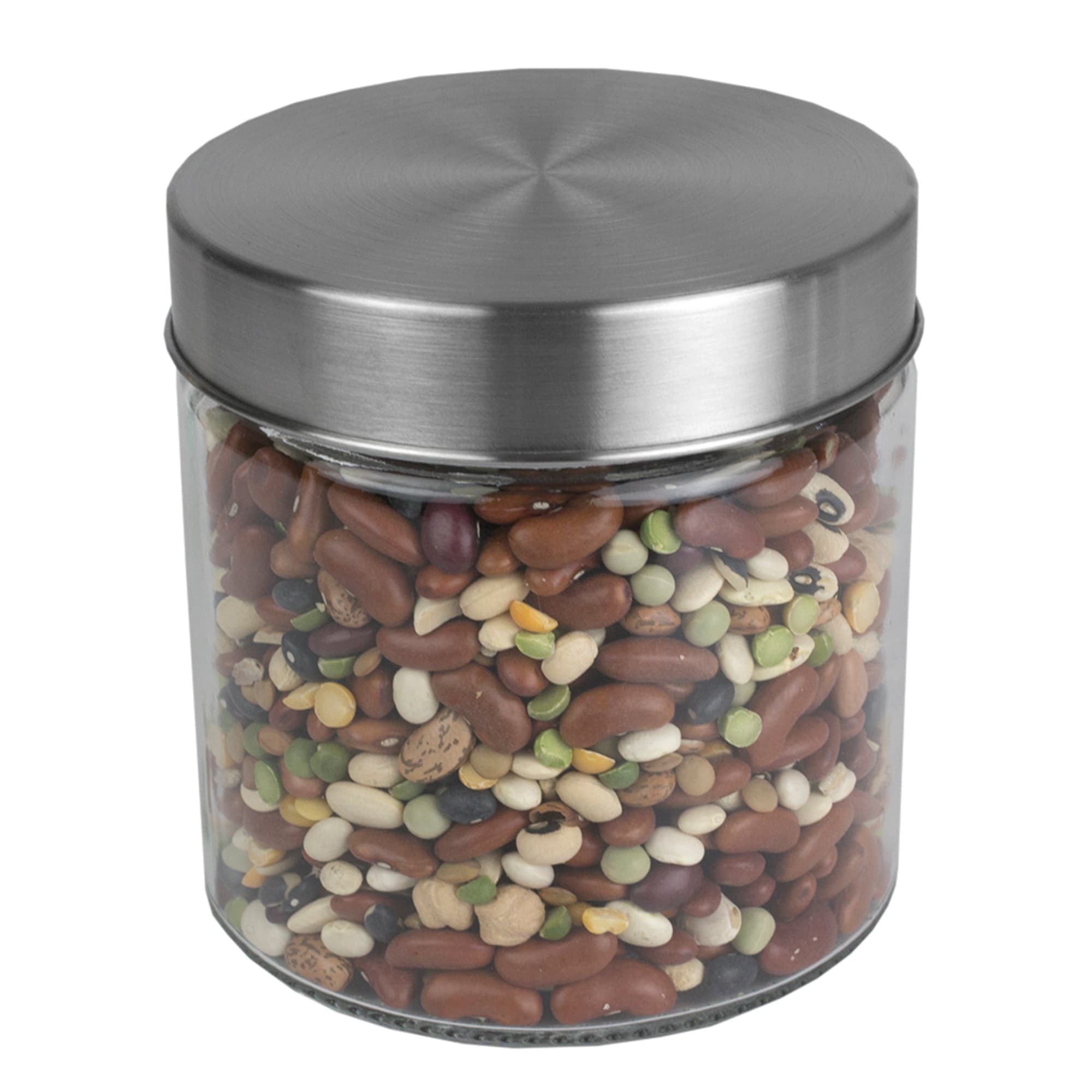 Home Basics 4 Piece Glass Canister Set with Stainless Steel Lids $15.00 EACH, CASE PACK OF 6