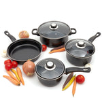 Load image into Gallery viewer, Home Basics Non-Stick 7 Piece Carbon Steel Cookware Set with Bakelite Handles $20 EACH, CASE PACK OF 6

