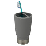 Load image into Gallery viewer, Home Basics 3 Section Rubberized Plastic Tooth Brush Holder, Grey $3.00 EACH, CASE PACK OF 12
