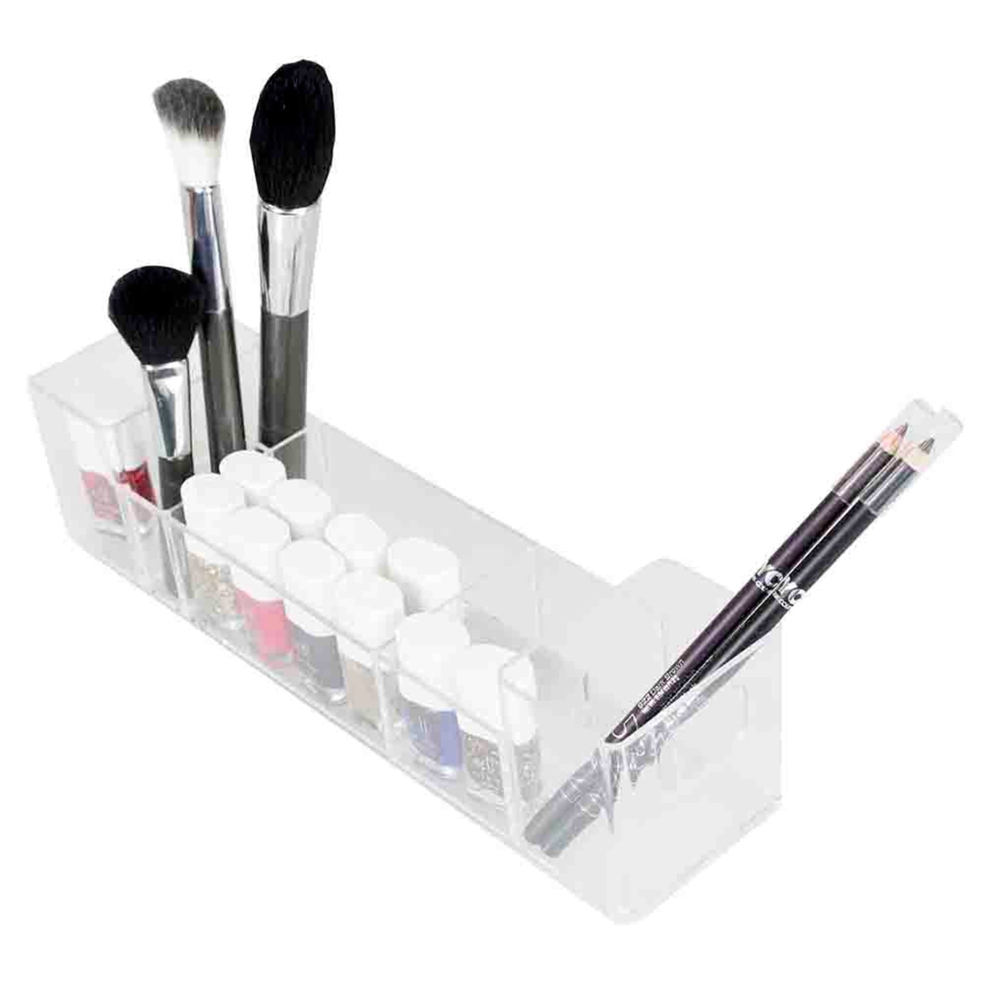 Home Basics Wide Cosmetic Organizer, Clear $5 EACH, CASE PACK OF 12