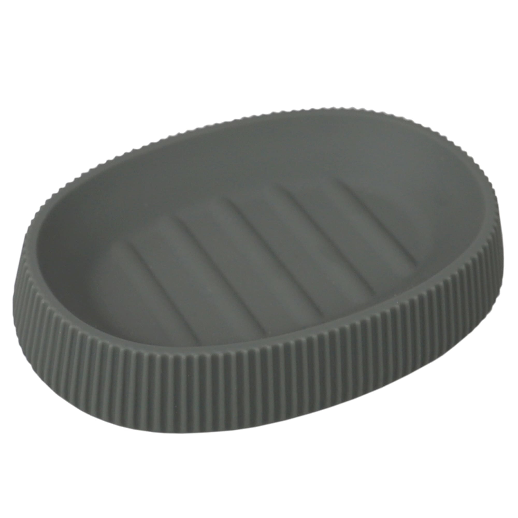 Home Basics Rubberized Plastic Soap Dish with Textured Outer Edges, Grey $3 EACH, CASE PACK OF 12
