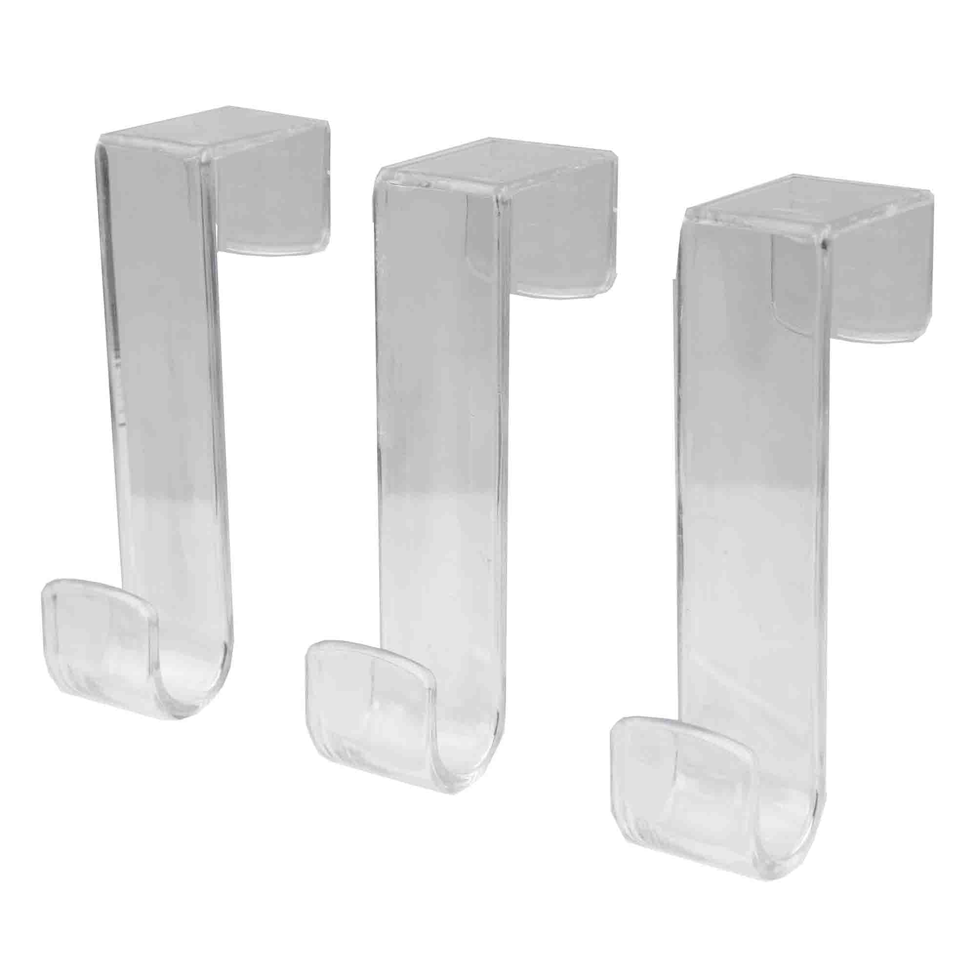 Home Basics Plastic Door Hooks, (Pack of 3), Clear $2 EACH, CASE PACK OF 24