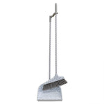 Load image into Gallery viewer, Home Basics Chevron Upright Angled Broom and Plastic Dust Pan Set with Comfort Grip Handle, Grey $12.00 EACH, CASE PACK OF 12
