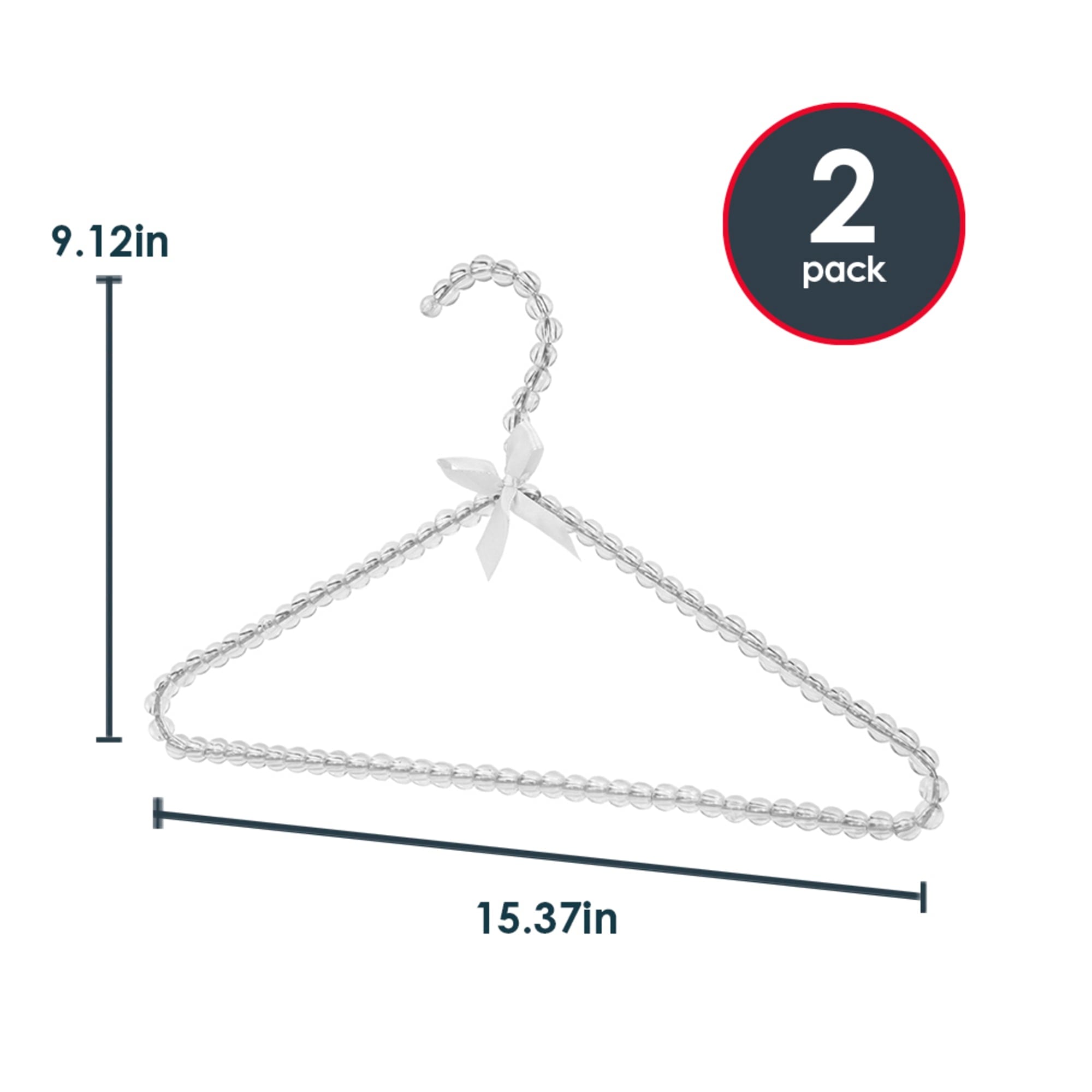 Home Basics Pearl Hangers, (Pack of 2), Clear $5.00 EACH, CASE PACK OF 12