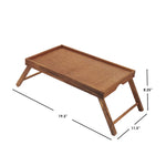 Load image into Gallery viewer, Home Basics Folding Multi-Purpose Rustic Bed Tray with Carved Handles, Pine $10.00 EACH, CASE PACK OF 6
