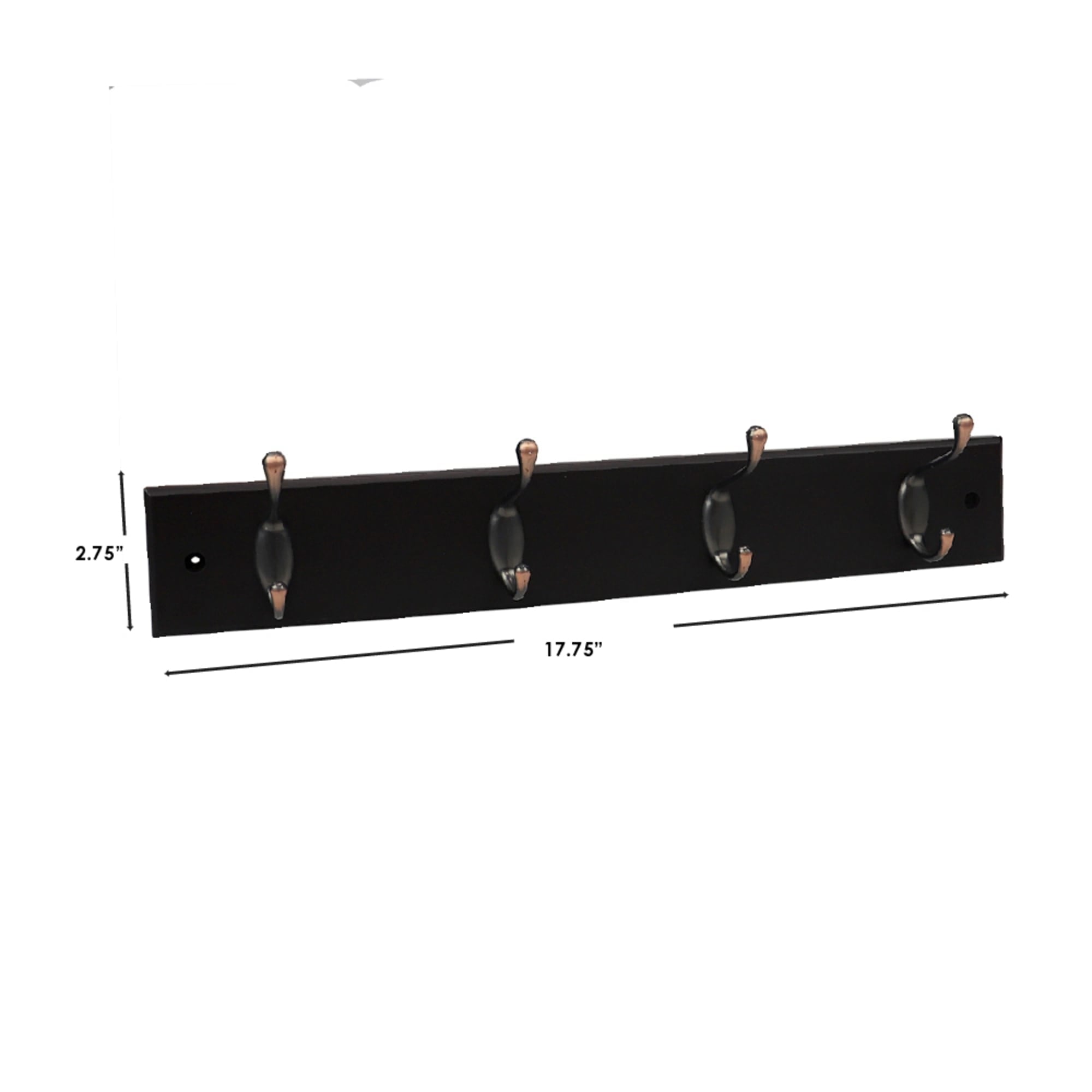 Home Basics 4 Double Hook Wall Mounted Hanging Rack, Brown $10.00 EACH, CASE PACK OF 12