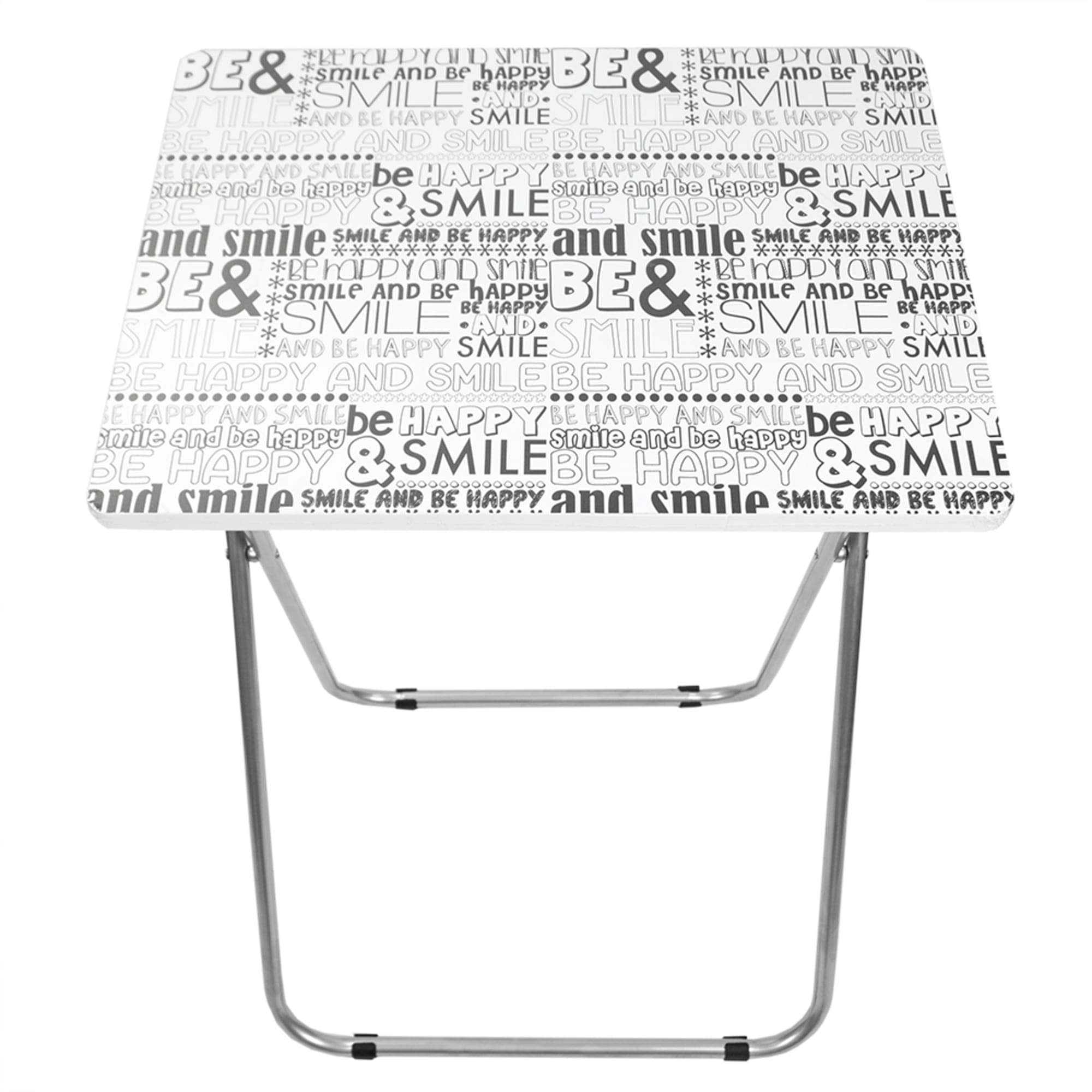 Home Basics Happy Multi-Purpose Foldable Table, Black/White $15.00 EACH, CASE PACK OF 6