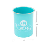 Load image into Gallery viewer, Home Basics Metal Utensil Holder, Turquoise $5.00 EACH, CASE PACK OF 12
