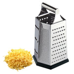 Load image into Gallery viewer, Home Basics Heavy Weight 6 Sided Stainless Steel Cheese Grater with Non-Skid Rubber Base, Black $4.00 EACH, CASE PACK OF 24
