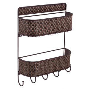 Home Basics Wall Mount Basket Weave 2 Tier Letter Rack Organizer, Bronze $10.00 EACH, CASE PACK OF 6