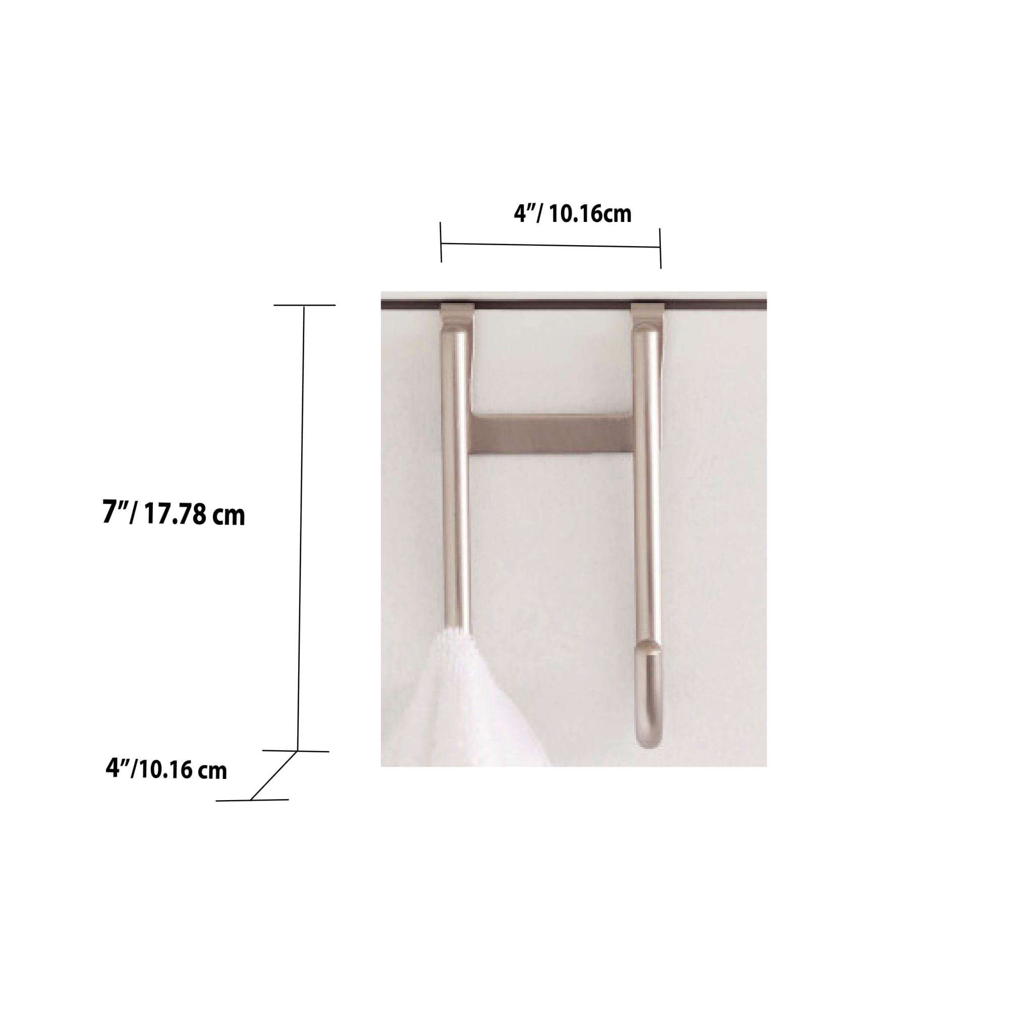 Home Basics Heavy Weight Brushed Satin Nickel Rust-Proof Over the Door Double Hook $6.00 EACH, CASE PACK OF 8