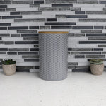 Load image into Gallery viewer, Home Basics Honeycomb Large Ceramic Canister, Grey $7.00 EACH, CASE PACK OF 12
