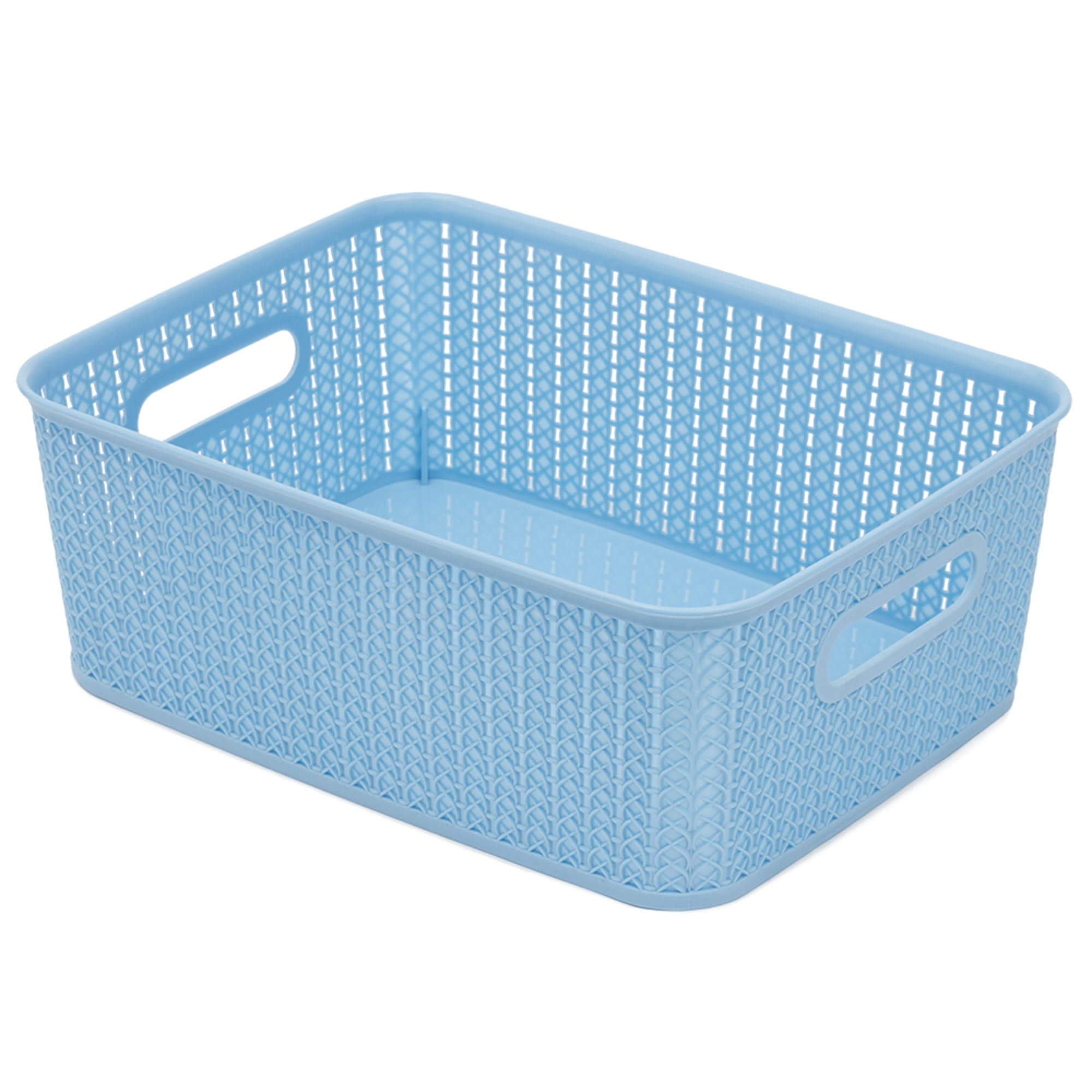Home Basics 12.5 Liter Plastic Basket With Handles, Blue $5 EACH, CASE PACK OF 6