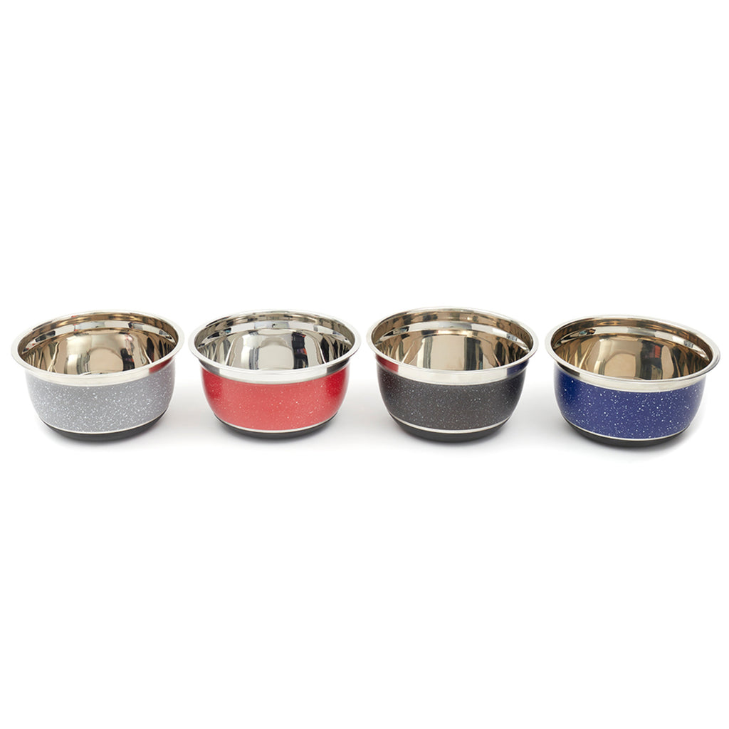 Home Basics Speckled 3 Qt Stainless Steel Mixing Bowl with Non-Skid Bottom - Assorted Colors