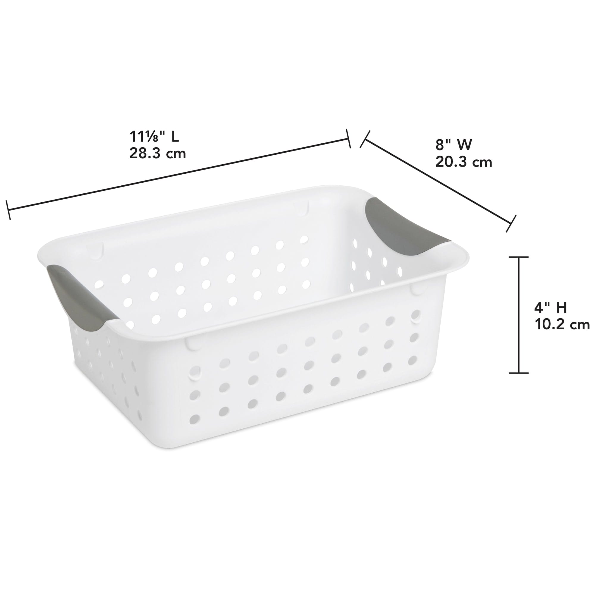 Sterilite Small Ultra™ Basket / White basket with Titanium inserts $3.00 EACH, CASE PACK OF 12