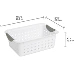 Load image into Gallery viewer, Sterilite Small Ultra™ Basket / White basket with Titanium inserts $3.00 EACH, CASE PACK OF 12

