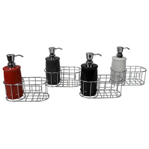 Home Basics 8 Oz Ceramic Soap Dispenser with Metal Caddy $8.00 EACH, CASE PACK OF 12