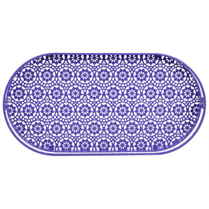 Home Basics Oval Lace Decorative  Plastic Vanity Tray with Rounded Feet, Purple $8.00 EACH, CASE PACK OF 12
