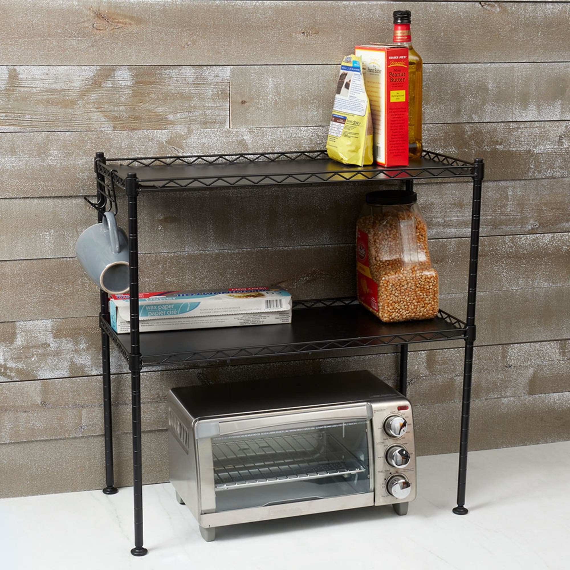 Home Basics 2 Tier Microwave Rack, Black $30.00 EACH, CASE PACK OF 1